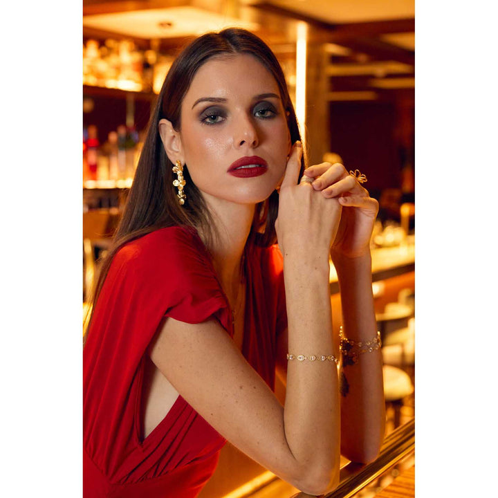 Bracelet doré cœur diamant chaîne fine en acier inoxydable