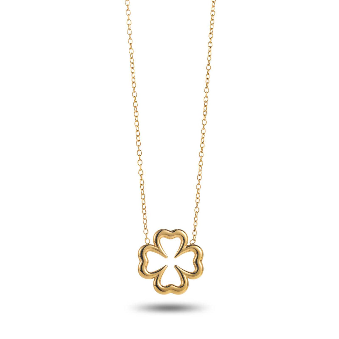 Collier avec trèfle en acier inoxydable - France Collier avec trèfle en acier inoxydable - France