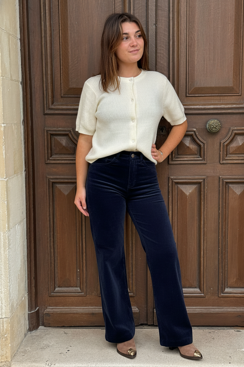 Pantalon velours marine AVA Oraije