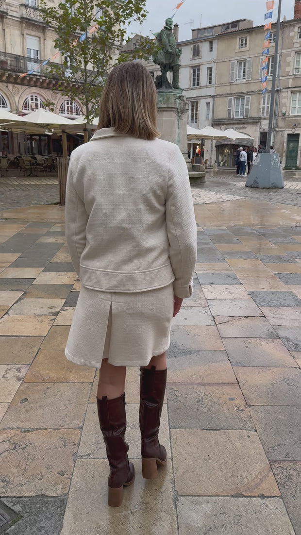 Jupe Femme GREAT PLAINS Blanche En Lin, Boutons Devant, Taille 12, Londres, UK