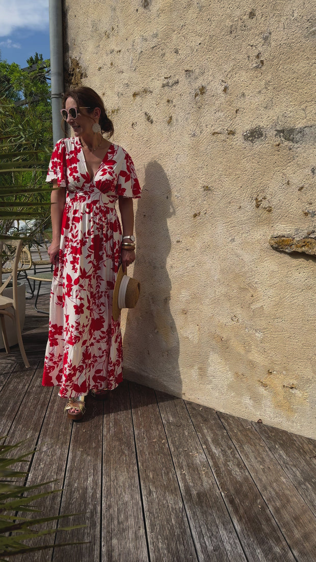 Robe Sans Bretelles Pomme Chan X UO Imprimé Baroque Flamants Roses - Taille S Neuve