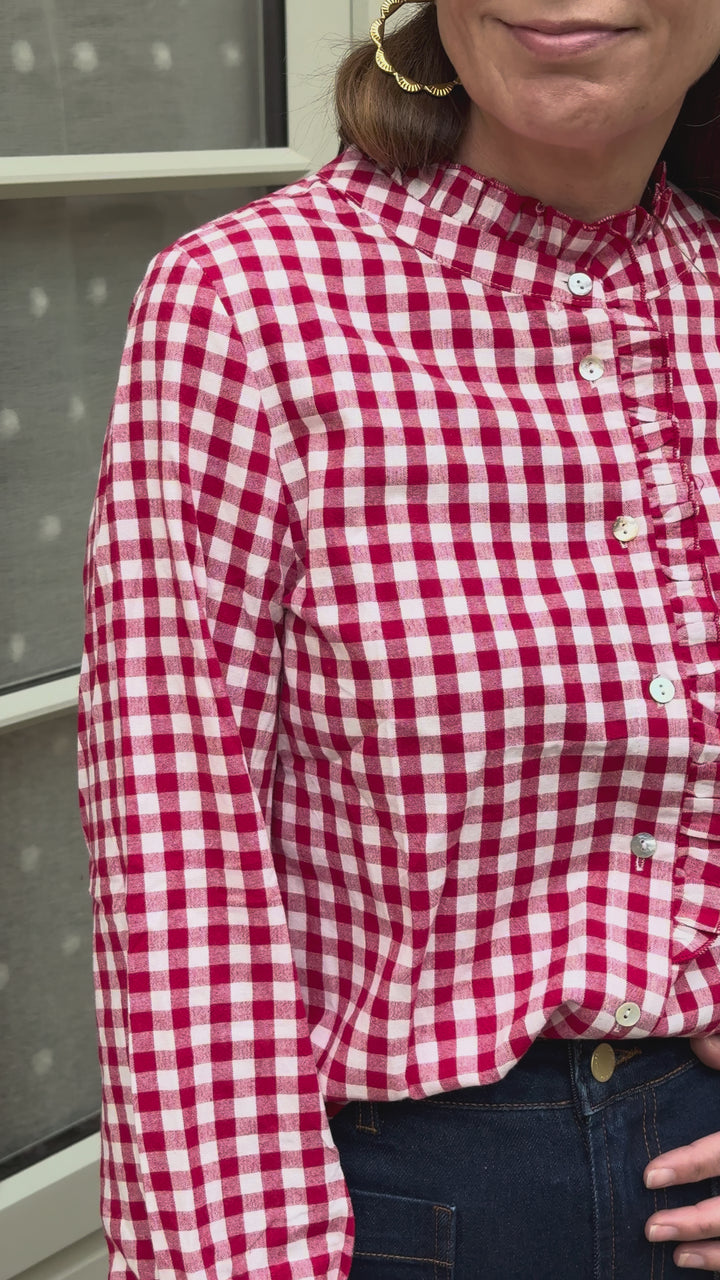 Chemise vichy rouge et blanche MILIE